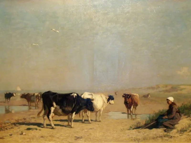 1826-Richard Burnier - Bestiame sulla riva del mare